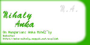 mihaly anka business card